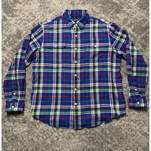 Polo Ralph‎ Lauren Men's XL Classic Fit Flannel Shirt Blue Plaid L/S Holiday